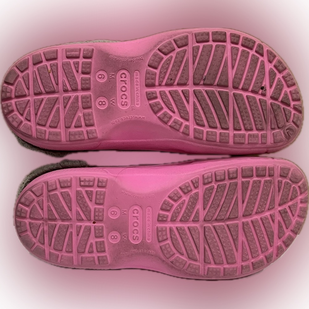 CROCS Mammoth Fleece Lined Pink Slip-On Clogs Unisex Men 6 Women 8 - Picture 8 of 8